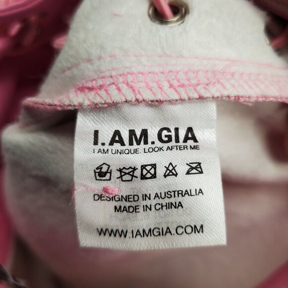 I AM GIA Xenia Pant Women Size Medium Lace Up Low Waist Faux Leather Baby Pink - Picture 8 of 14